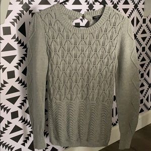 Banana Republic Gray Cable Knit Boho Sweater